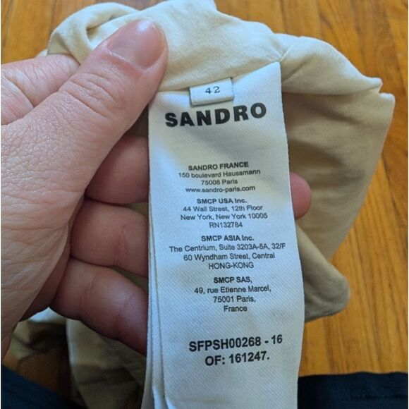 NWOT Sandro Cream Hand Embroidered Embellished Shorts Size Large 42 Drawstring - Picture 6 of 6